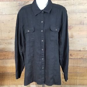 Chico's Long Sleeve Snap Down Blouse Top Women's S